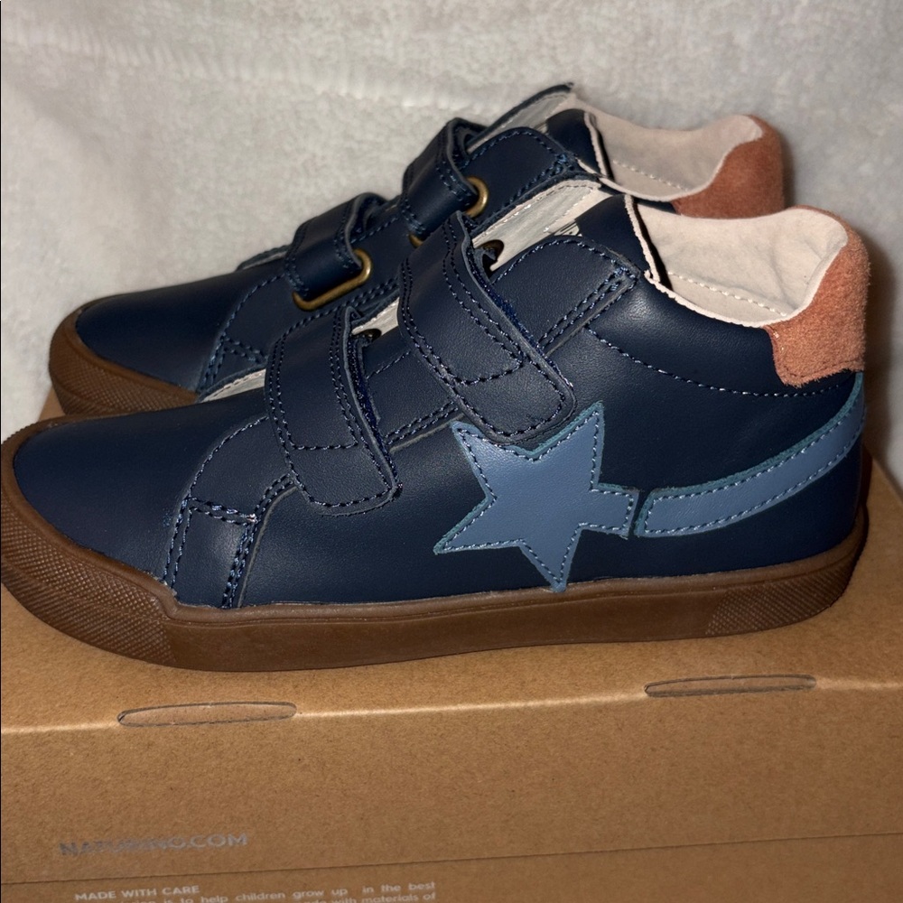 NWT Naturino Singery High Top Sneaker in Navy-Celeste-Copper - Picture 12 of 15
